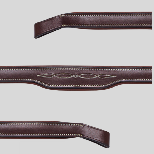 Frontal Plat Rembourré En Cuir Avec Coutures Et Partie Plus Large B0418