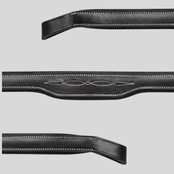 Frontal Plat Rembourré En Cuir Avec Coutures Et Partie Plus Large B0418